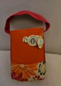 Spartina 449 Double Wine Caddy Carson Cottage Orange Floral 9x7x4" - Picture 1 of 4