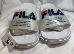New Fila Women's Size 8 Drifter Lux Clear Slide White Sandal Slides - Picture 1 of 14