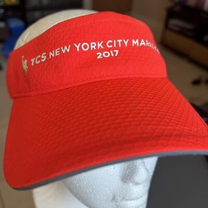 New Balance 2017 TCS New York City Marathon 2017 Orange Visor Hat Running - Picture 1 of 5