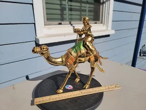 Art Deco Sculpture Arabian Man On Camel Jewel Encrusted 11.5 Inch X 10 Inch - Picture 1 of 24