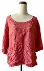Paparazzi Coral Red Embroidered Wide Sleeve Size M Top