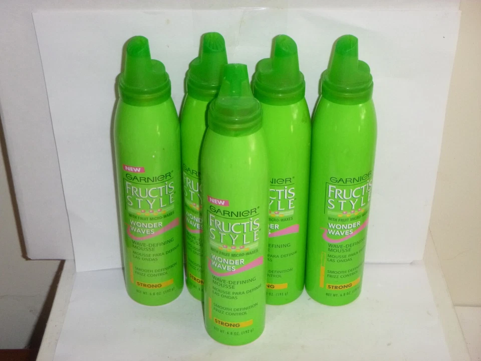 (5 упаковок) Garnier Fructis Wonder Waves Frizz Control СИЛЬНАЯ фиксация - 6,8 унц каждая - Изображение 1 из 1