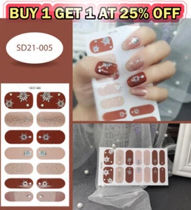 14 Styles Nail Art Full Size Stickers Decals Fashion Self-Stick Decor Convenient - Picture 1 of 17