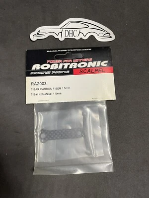 Robitronic bisturí vintage pieza de coche de radiocontrol # RA2003 T-Bar fibra de carbono 1,5 mm Foto 1 de 2