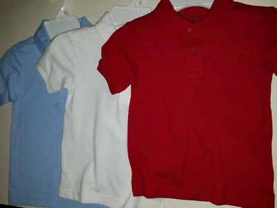 Мальчики Chaps совершенно школьной формы рубашка-поло Lt синий белый красный размер 4 5/6  - Изображение 1 из 4