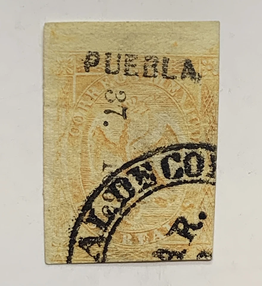 1864 MÉXICO 2 SELLOS IMPERF REALES #23 CON INTERESANTE "AL DE CO" NEGRITA CANCELAR Foto 1 de 4