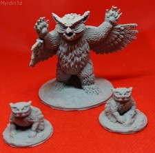 Owlbear and Cubs miniature 28mm – Dragonlock – 3D printed