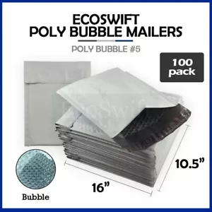 100 #5 Buste 10,5x16 Poli Bolla Imbottite Buste Postali 10,5"x16" - EcoSwift - Foto 1 di 7