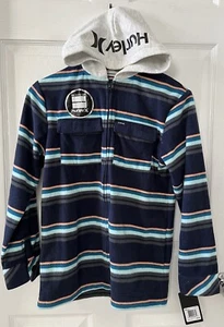 NWT Hurley Boys L Hoodie Artic Soft Fleece Jacket Shacket Full Zip Long Sleeve. - Picture 1 of 21