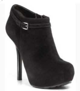 Guess Gracia Black Suede Angkle Boots Size 6.5 - Picture 1 of 7
