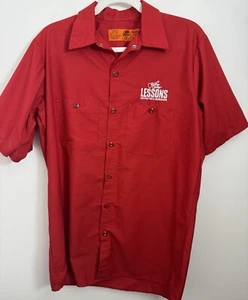 Mens Vintage Work Shirt Medium Red Short Sleeve - Picture 1 of 6