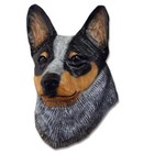Australian Cattle Dog Head Plaque Figurine Blue