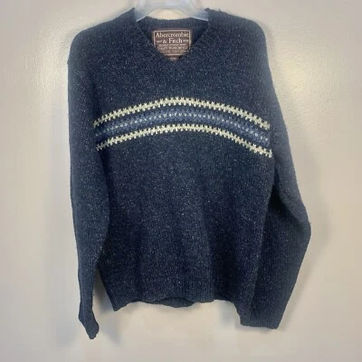 Abercrombie & Fitch VTG 90s Wool Striped Pullover Sweater Mens M Multi - Image 1 of 4