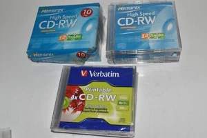 Lot De 20 CD-RW Memorex Haute Vitesse Et 10 CD-RW Verbatim 4x - NEUF (MRG95) - Photo 1/4