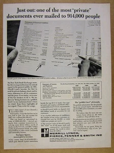 1968 Merrill Lynch Jahresbericht 1967 Bilanzfoto Vintage Print Anzeige - Bild 1 von 1