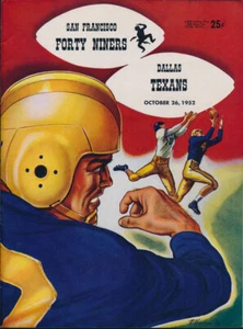 1952 San Francisco 49ers Forty Niners NFL Program Dallas Texans Only Yr - SHARP! - Picture 1 of 1