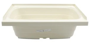 Lippert 209369 Better Bath 24" x 36" RV Bath Tub Center Drain Parchment - Picture 1 of 7