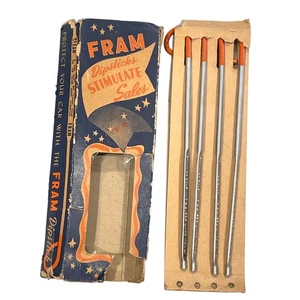 Fram Dip Stick Swizzle Sticks Gasolio Auto Pubblicità Vintage Barware Uomo Cave - Foto 1 di 11