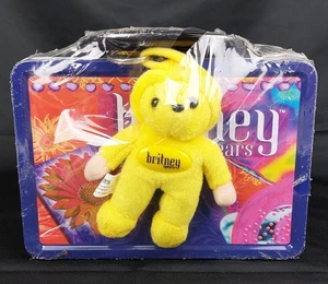 BRITNEY SPEARS Lunchbox & Yellow Teddy Bear Keyring With Original Tags 2000 - Picture 1 of 10