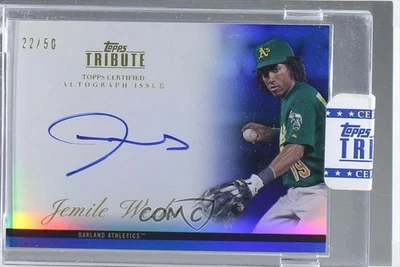 2012 Topps Tribute Auto Blue /50 Jemile Weeks #TA-JWK Rookie Auto RC - Image 1 of 2