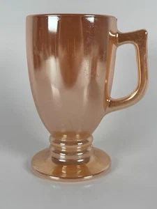 Fire-King Peach Lustre Pedestal Mug – Vtg Anchor Hocking USA 1945–1975 - Picture 1 of 13
