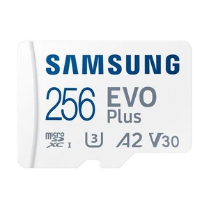 Samsung 256GB Class 10 MicroSD Memory Card Model Evo Plus 100 Mb/s, White - Zdjęcie 1 z 3