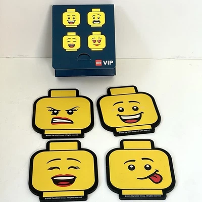 LEGO 5007623 VIP Exclusive Minifigure Heads Coasters 4 pack New - Image 1 of 3