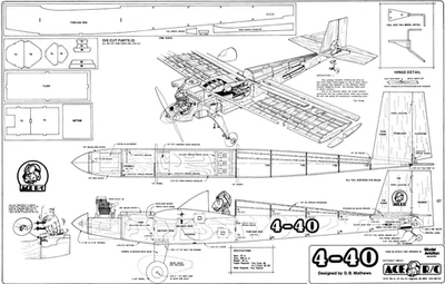Ace 4-40 kit plan and parts templates - Image 1 of 2
