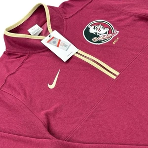 Nike Mens 1/4 Zip Pullover Florida State Seminoles FSU Golf Coaches Clubs Garnet - Picture 1 of 9