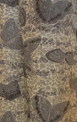 Tela decorativa vintage de jacquard asiático mariposa dorado tostado gris por B Foto 1 de 4