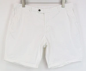 Suitsupply Porto Hombre Shorts UK38R Algodón Blanco Elástico Verano Plano Frente - Imagen 1 de 16