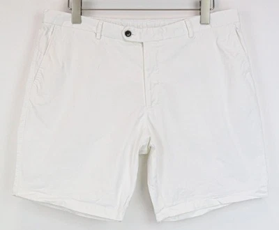 Suitsupply Porto Hombre Shorts UK38R Algodón Blanco Elástico Verano Plano Frente - Imagen 1 de 4