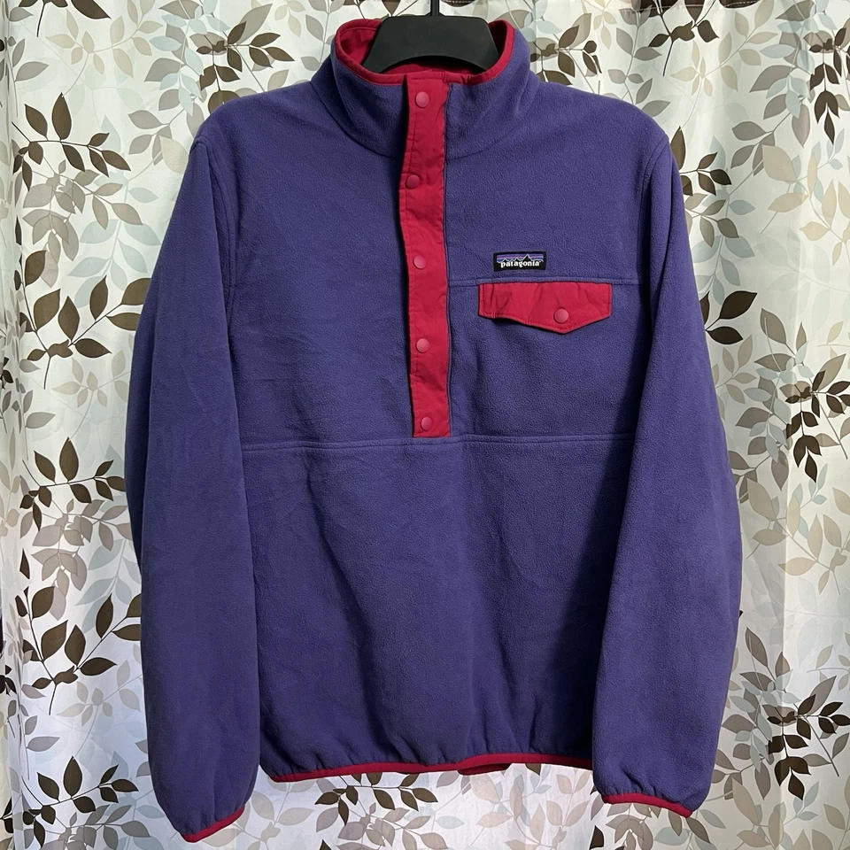 Pullover Patagonia para mujer mediano púrpura rojo reversible Snap-T glissade polar Foto 1 de 4