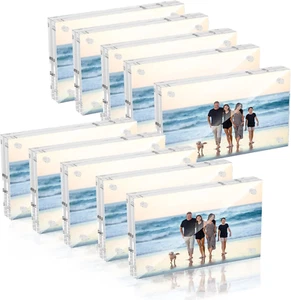 5X7 Acrylic Picture Frame 10 Pack, Clear Picture Frames Double Sided Magnetic Ac - Picture 1 of 7