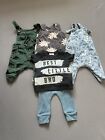 Newborn Baby Boys Clothes Bundle 3-6 Months Outfits First Size Dungarees x 5