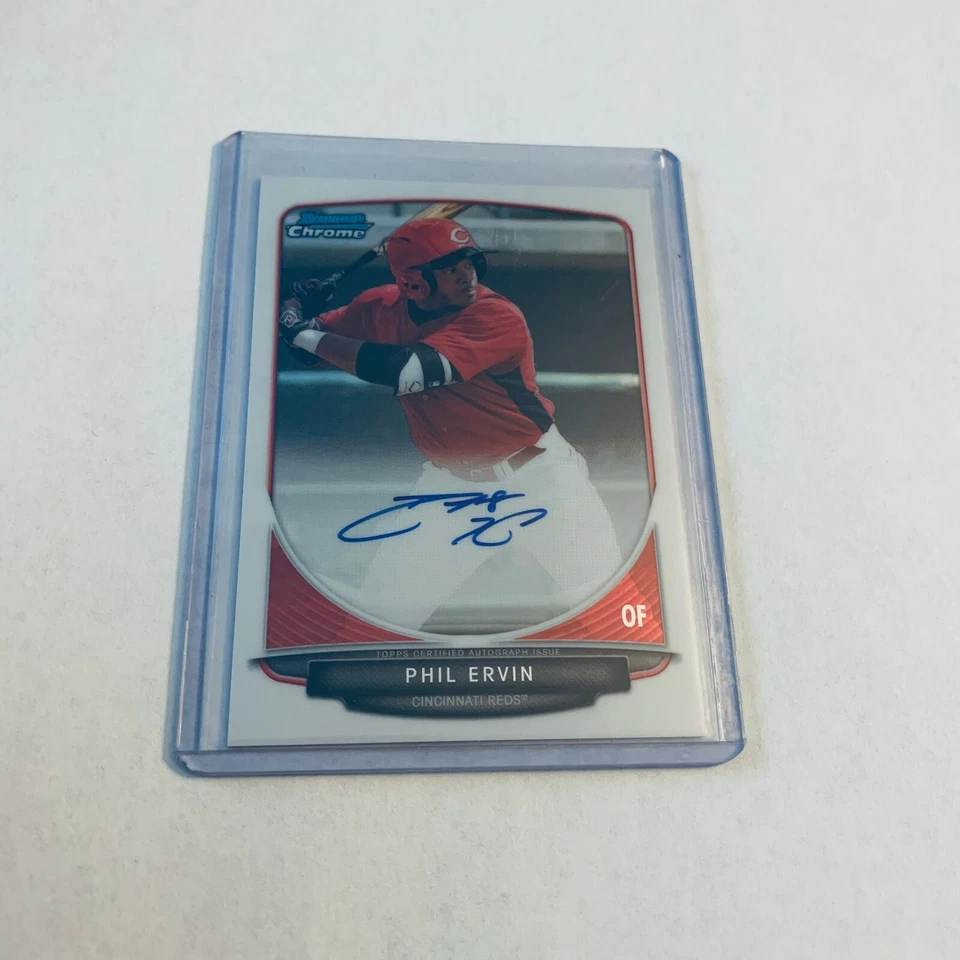 F81350  2013 Bowman Chrome Draft Draft Pick Auto Phil Ervin REDS - Image 1 of 1