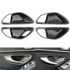 Carbon Friber Car Inner Door Handle Bowl Cover For Benz C W205 E W213 15-21 LHD