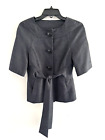 The Limited Women's Black Wide Sleeves Button Front Belted Crop Jacket Size XS