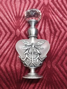 Bottiglia profumo artigianale art deco a forma di cuore 4 ml libellula color argento - Foto 1 di 3