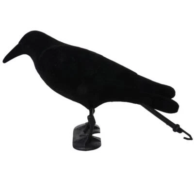 Flocked Hard Crow Decoy Hunting Animal Traps - Image 1 of 4