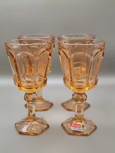 Vintage Fostoria Virginia rosa Pfirsich Wasserbecher Weingläser - 4er Set - Bild 1 von 5