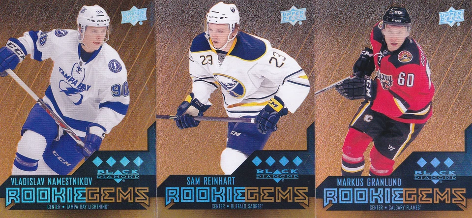 14-15 Black Diamond Markus Granlund ORANGE Triple Rookie Gems Flames 2014 - Image 1 of 1