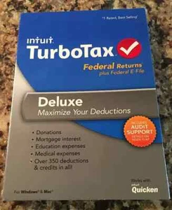 Intuit Turbotax Deluxe 2013 Federal Returns Plus E-File Turbo Tax PC/MAC - Picture 1 of 1