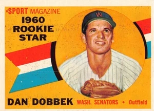 1960 Topps #123 Dan Dobbek Rookie Star Washington Senators - Picture 1 of 3