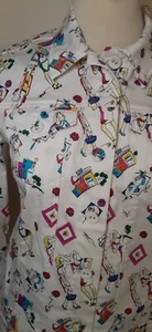 Neu Attyre New York Damen SMALL Jacke City Motiv Print Shirt Dopamin Y2K 90er - Bild 1 von 4