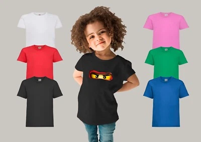 MVPRINTS BRICKS EYES KIDS T SHIRT DESIGN NINJA TOP GIFT PRESENT IDEA BOYS GIRLS NINJA TOP