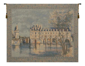 Europäischer Wandteppich Schloss Chenonceau - Belgisches Webdekor Architektur Design - Bild 1 von 5