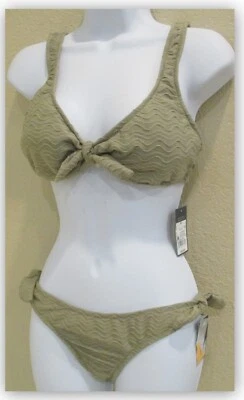 Mossimo Sand Dollar Textured Bow Front Bikini Swim TOP OR Tie Sides BOTTOM - Image 1 of 4