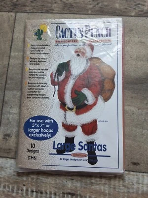 Cactus Punch 1999 Large Santas Digital Embroidery 10 Designs NEW - Image 1 of 2