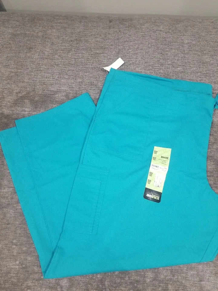 Scrubstar Pants Adult 3XL Aquam Blue Drawstring Stretch Easy Fit Durable
